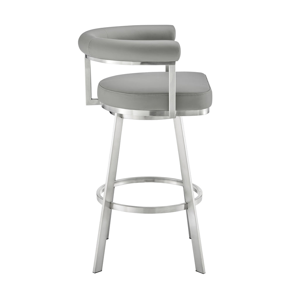 Gray/Chrome Swivel Bar Stool T6231