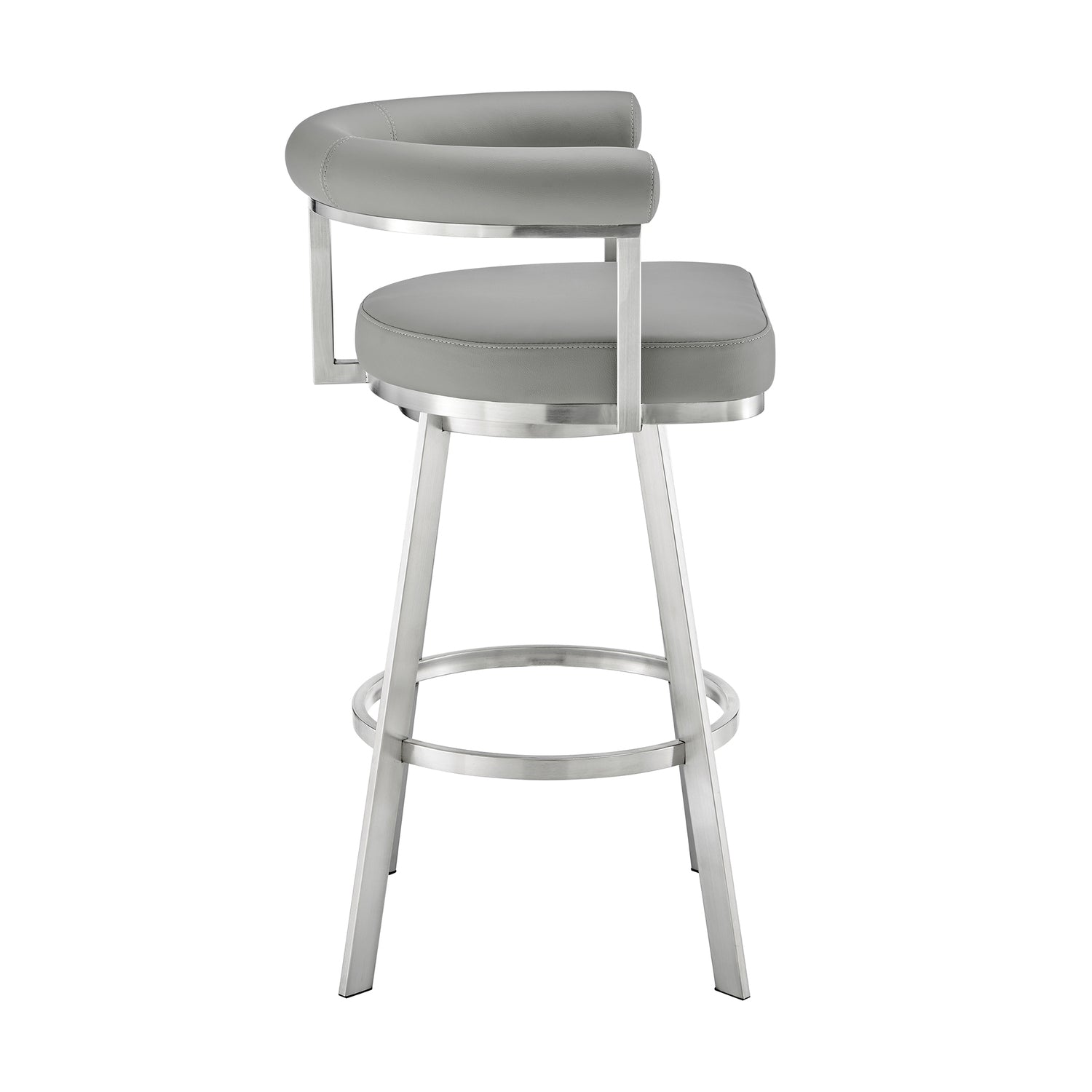 Gray/Chrome Swivel Bar Stool T6231