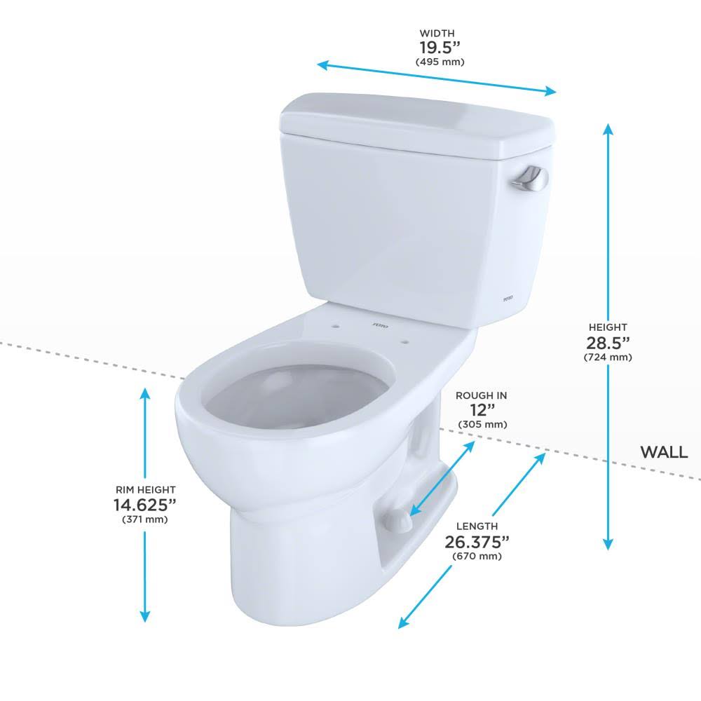 Ebony Two-Piece Round 1.6 GPF Toilet with Right-Hand Trip Lever G7465