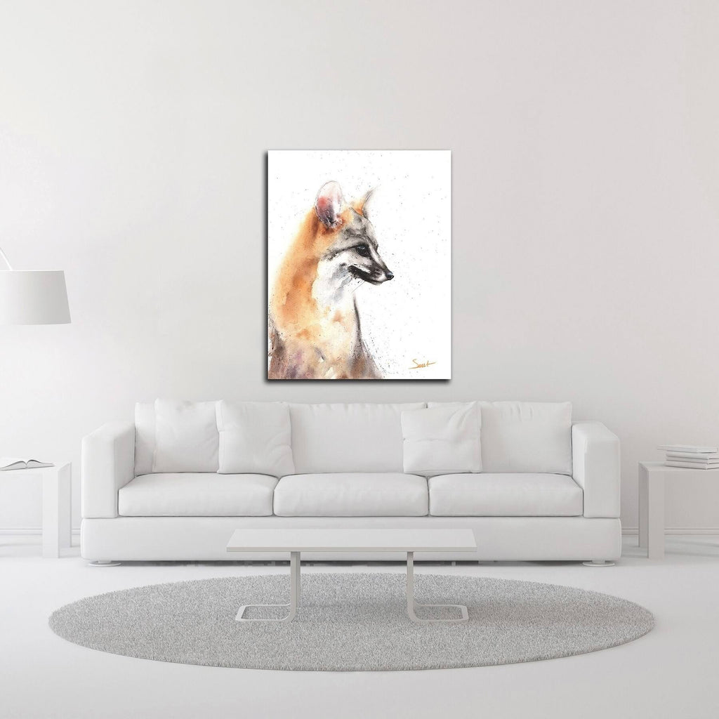 22x22 x 17x22 Grey Fox Print on Canvas Y8132