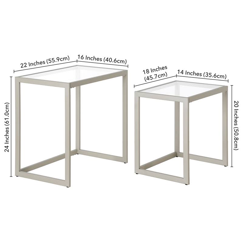 Satin Nickel Nesting Side Table Set F3248