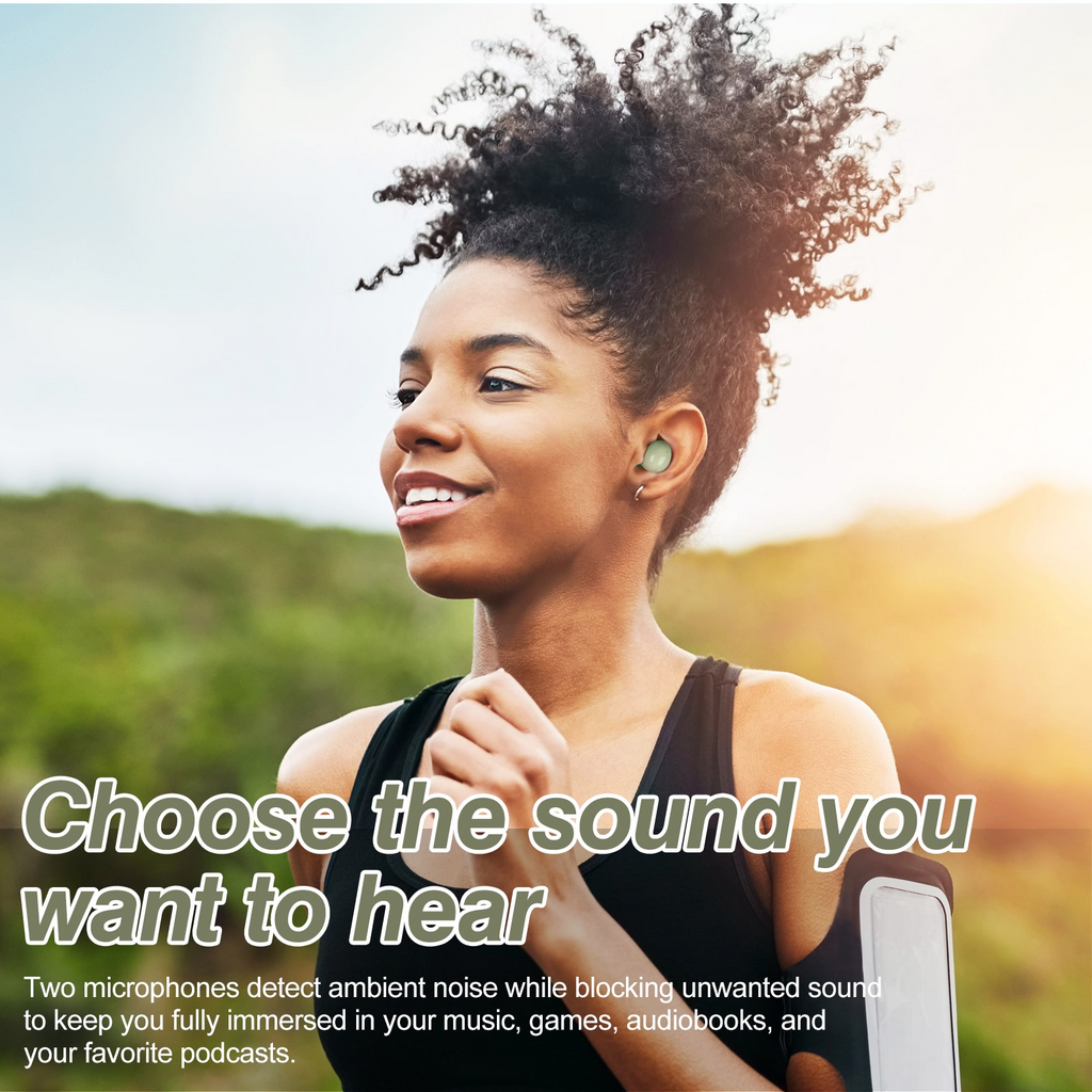Truly Wireless Bluetooth Headphones with Noise Isolation, Dual Microphone - Green T9983