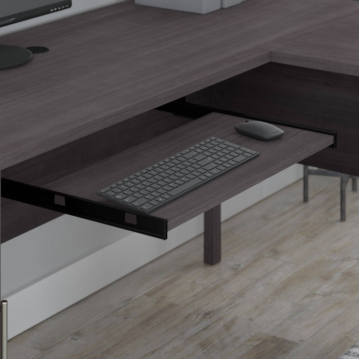 L Shaped Desk and Chair Set in Storm Gray E762693