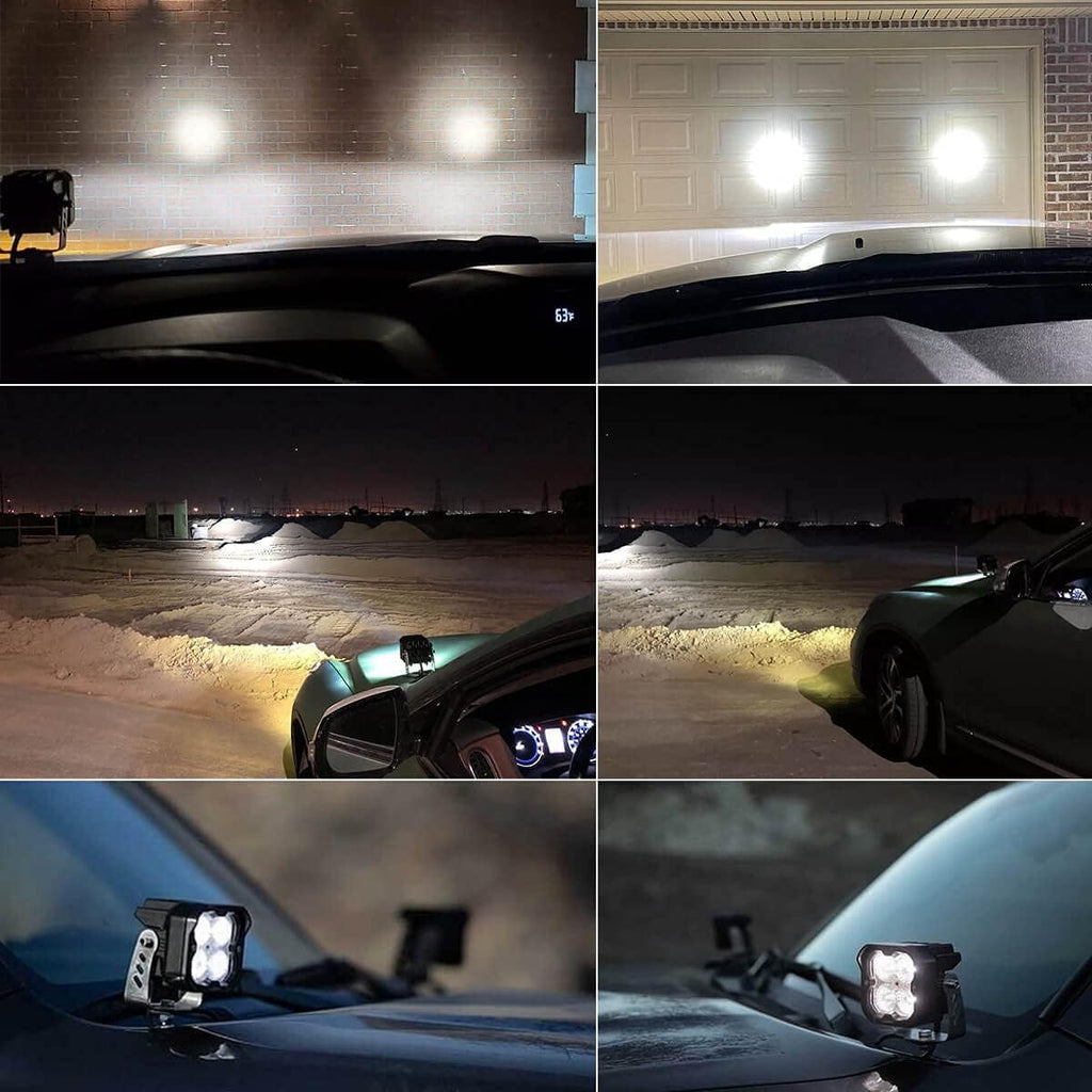 3 inch LED Pods Flood Beam Off Road 36W White, Pair T493