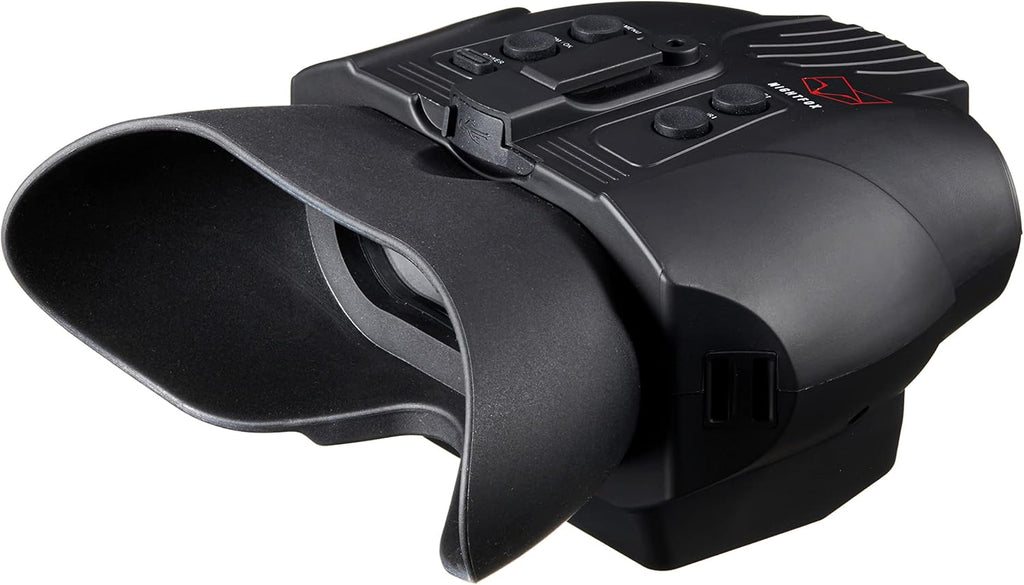 Red HD Digital Night Vision Goggles with 1x Magnification, 940nm Infrared, 1080p Video, USB Rechargeable X402716
