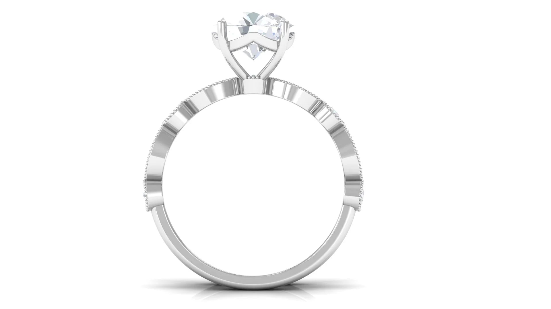 Moissanite Wedding Ring Set, 925 Sterling Silver, 4 Carat R413926