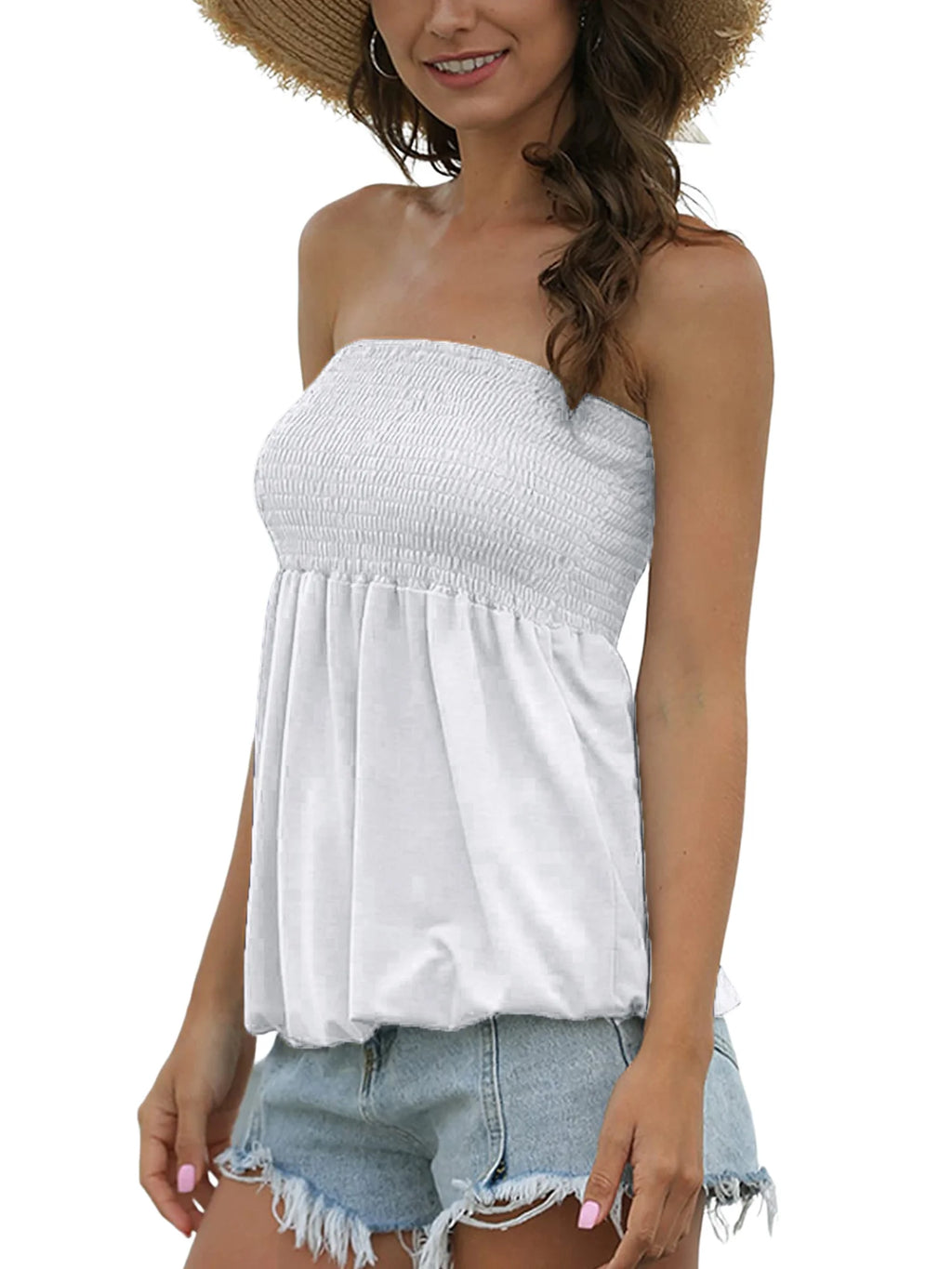 Womens Strapless Bandeau Tank Top E46646
