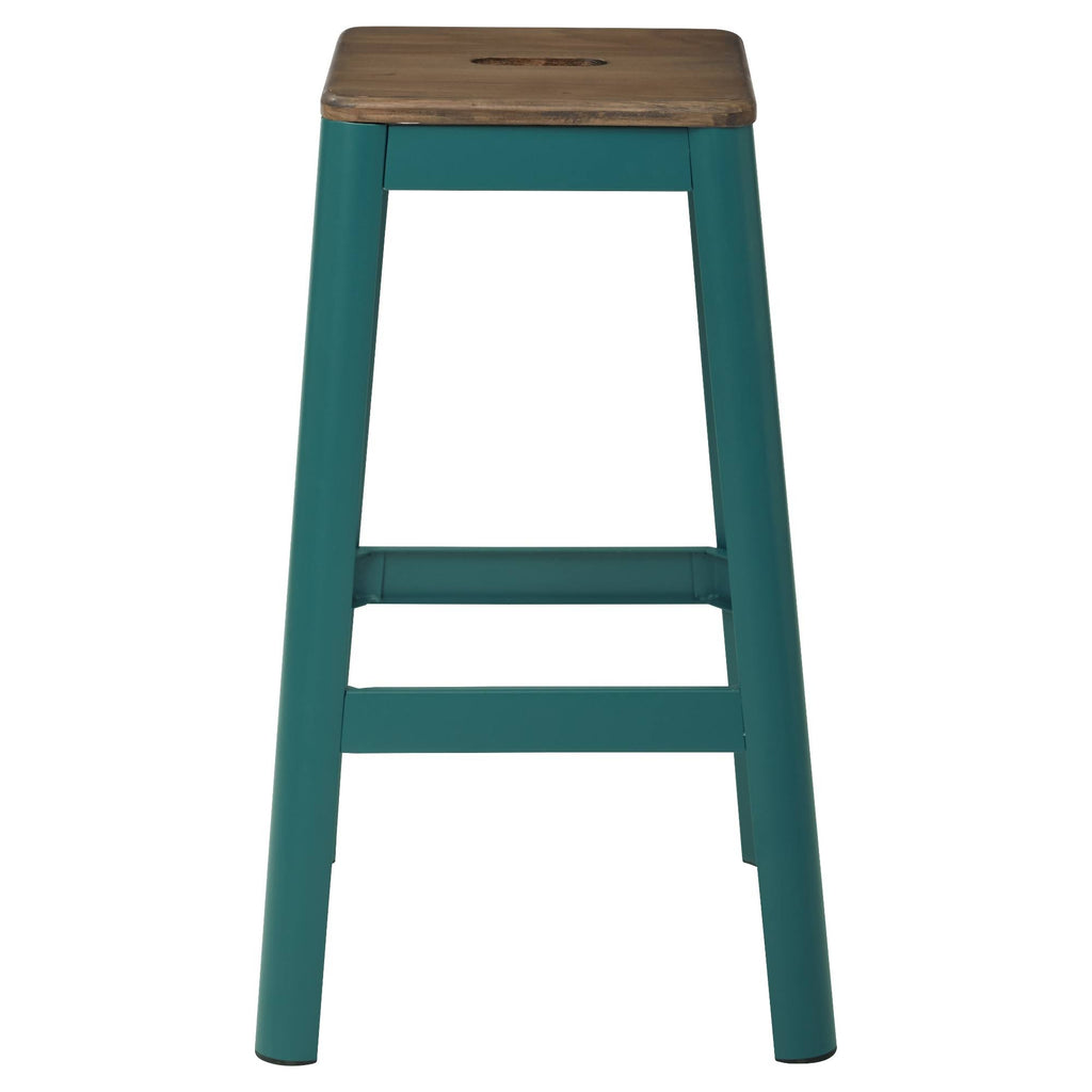 Frosted Teal Metal Barstool T6203
