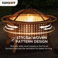30 in. Round Steel Wood-Burning Fire Pit with Spark Screen and Poker V969467
