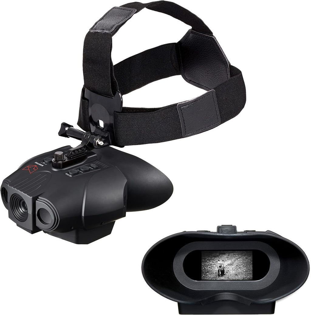 Red HD Digital Night Vision Goggles with 1x Magnification, 940nm Infrared, 1080p Video, USB Rechargeable X402716