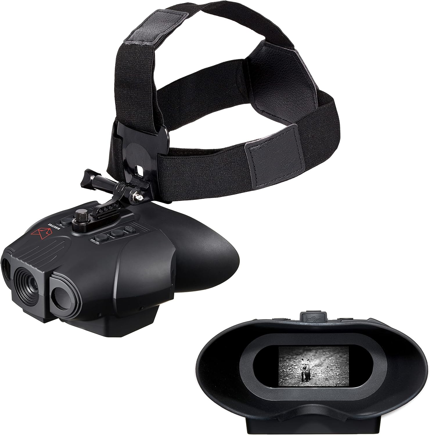 Red HD Digital Night Vision Goggles with 1x Magnification, 940nm Infrared, 1080p Video, USB Rechargeable X402716