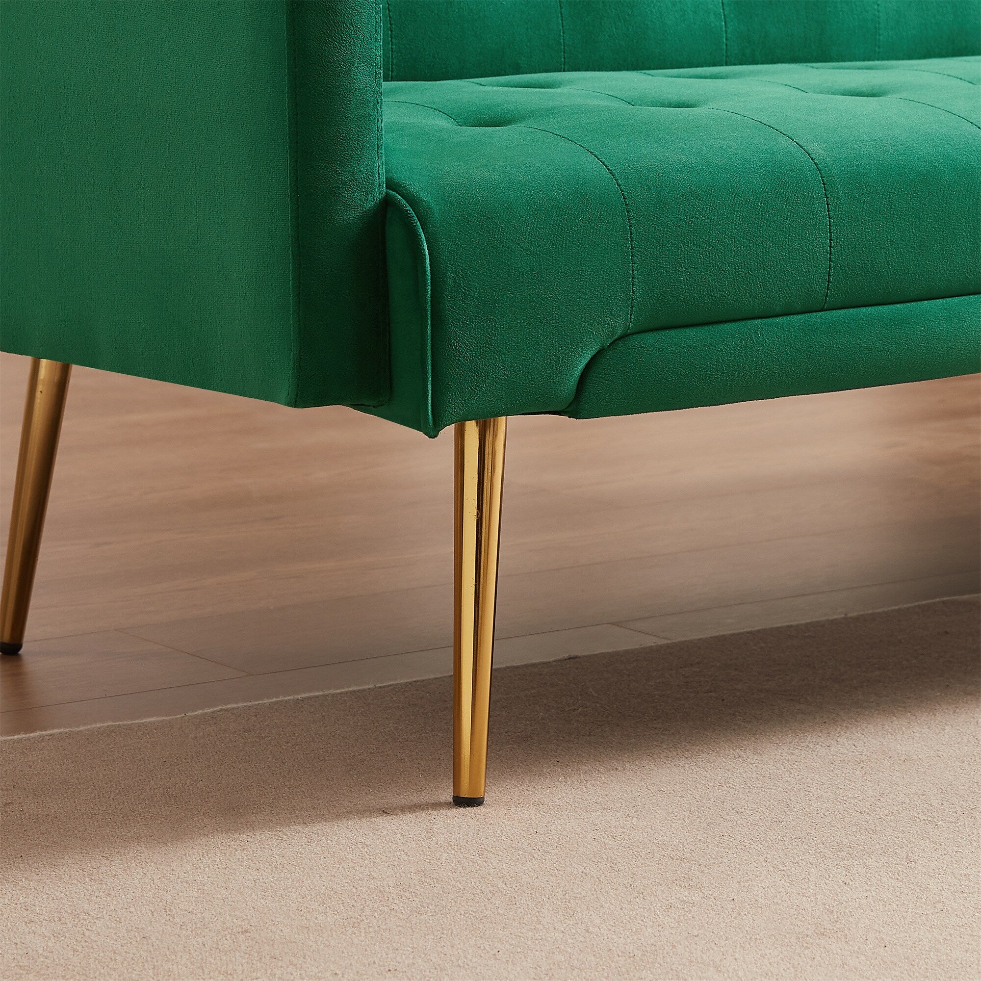 Green Velvet Sofa Bed with Metal Legs B716948