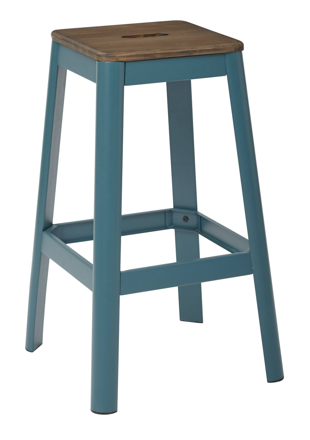 Frosted Teal Metal Barstool T6203