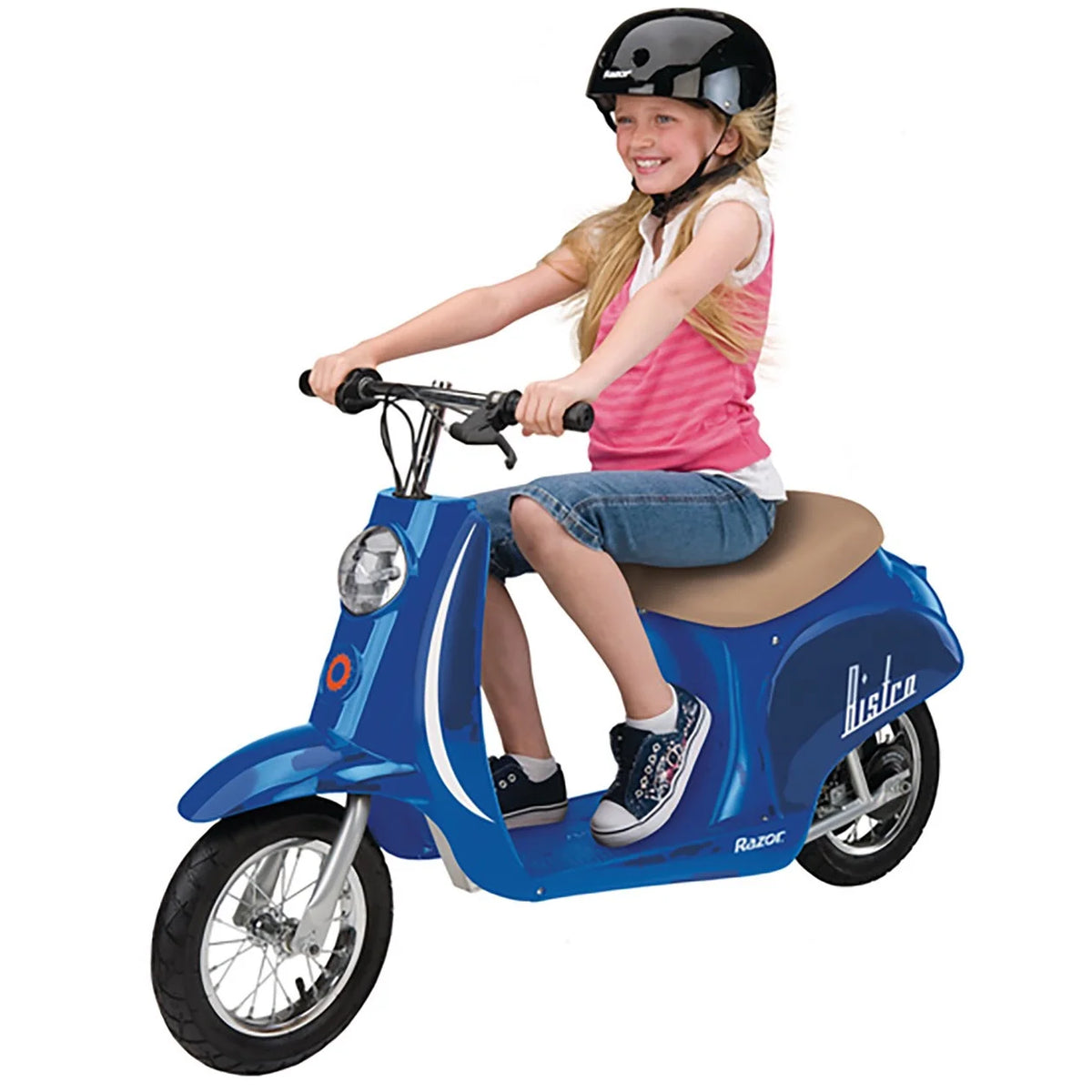 Blue 24V Electric Kids Ride On Retro Scooter O995433