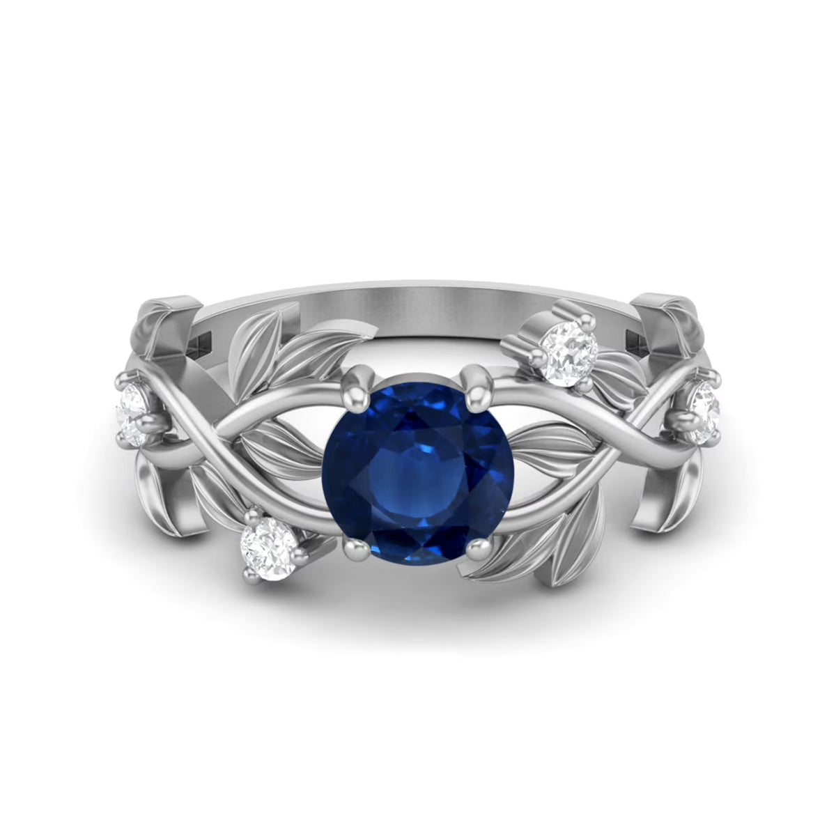 Blue Sapphire 925 Silver Solitaire Ring J16328