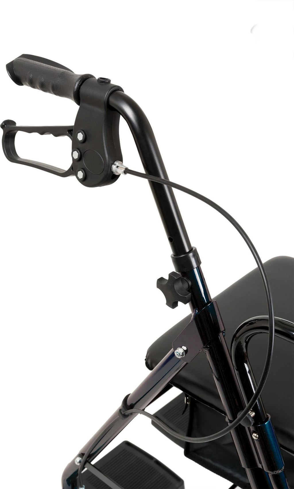 Blue Transport Folding Rollator Walker with Seat & Wheels P742832