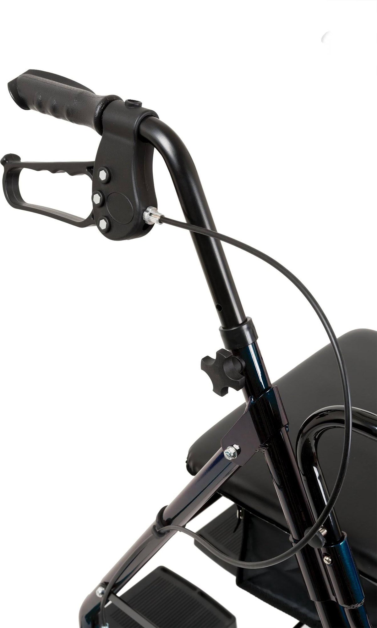 Blue Transport Folding Rollator Walker with Seat & Wheels P742832