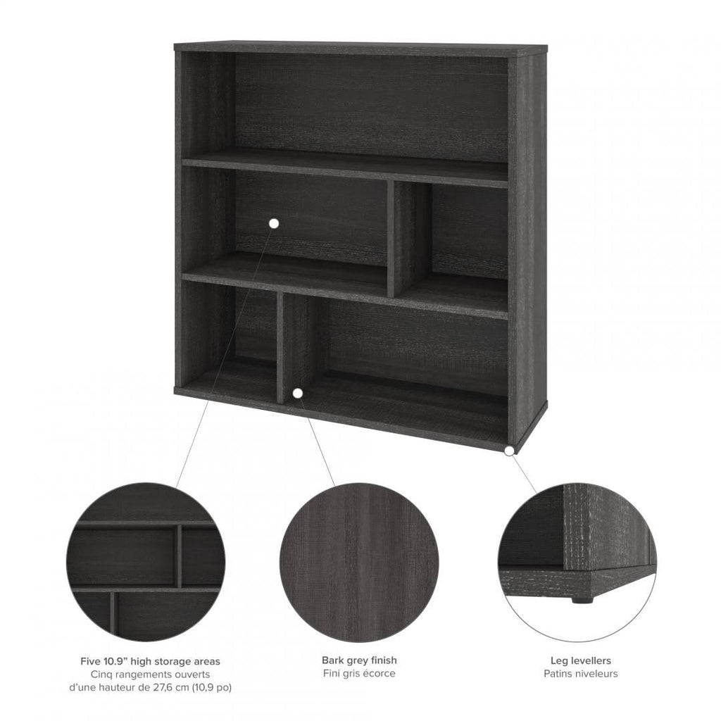 White Asymmetrical Shelving Unit W562