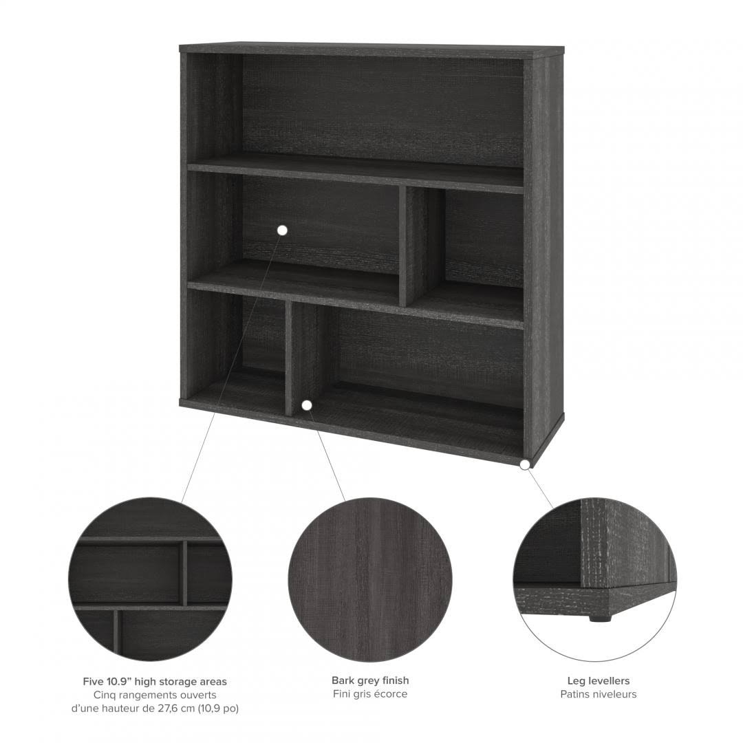 White Asymmetrical Shelving Unit W562