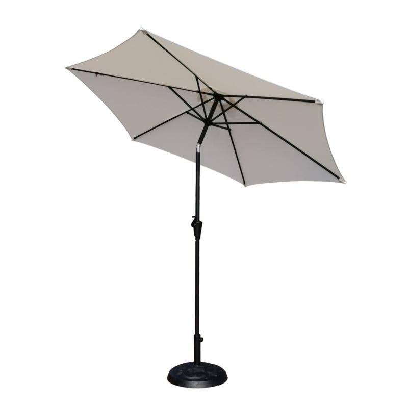 9 Feet Pole Umbrella with Carry Bag and Base - Crème Z173