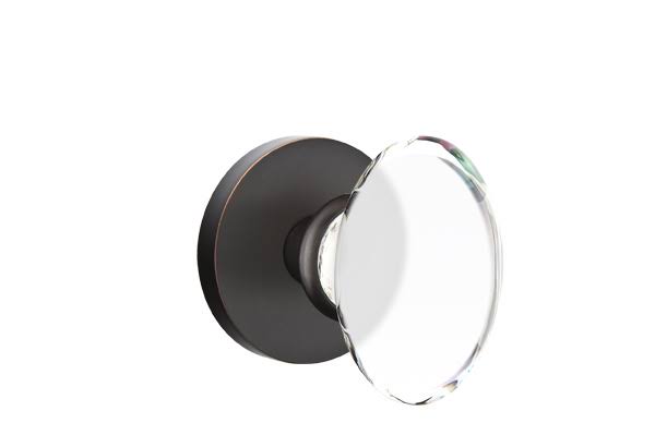 Oil Rubbed Bronze Crystal Knob Privacy with Disk Rose U449998
