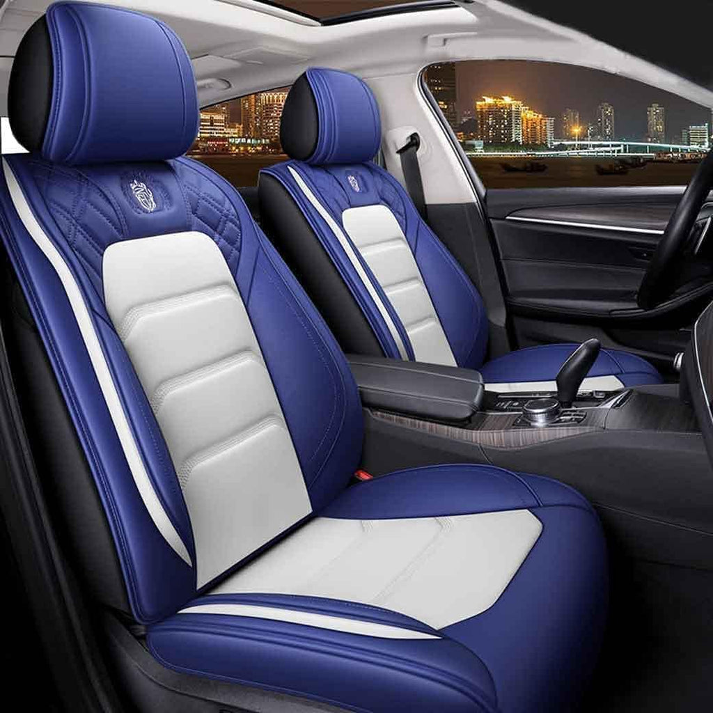 Green Leather Car Seat Covers 5 Seats Full Set O9546