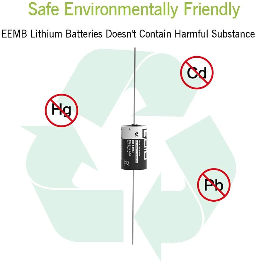 ER14250 Nonrechargeable 3.6V Lithium Battery Li-SOCL₂ 1/2 AA Size 1200mAh E891