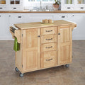 Natural Kitchen Cart with Drawers & Doors W745