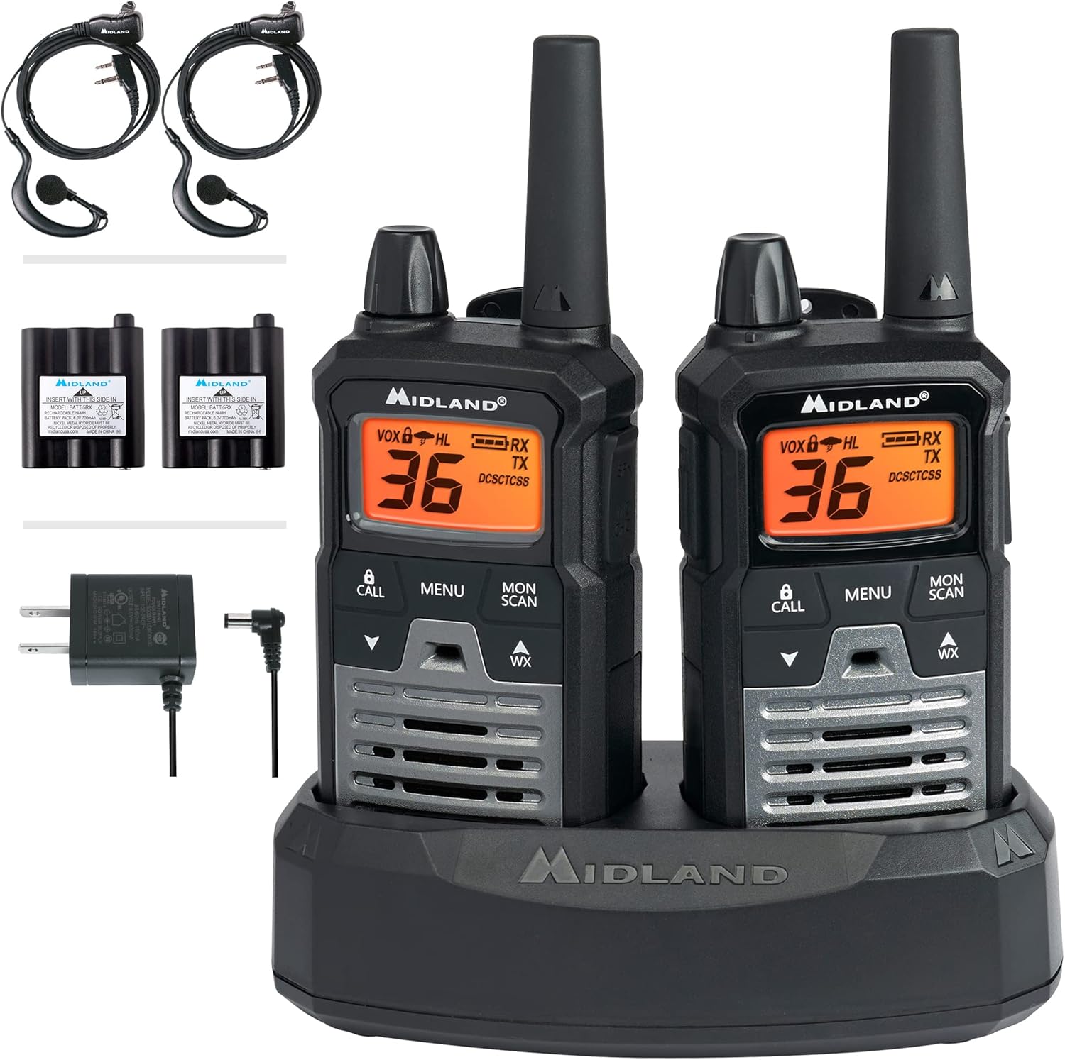 Black/Silver GMRS Two Way Radio with 2 Radios Q5679