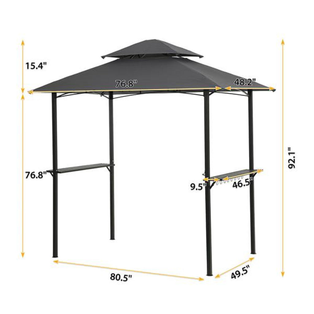 Grey Outdoor Grill Gazebo with Steel Frame G9047