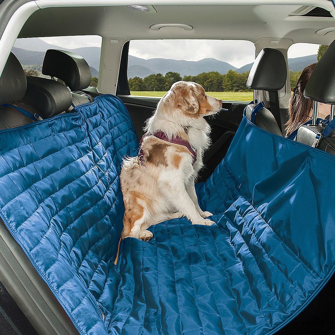 Khaki Heather Charcoal Grey Dog Car Hammock Seat Cover Pack of 2 T45160