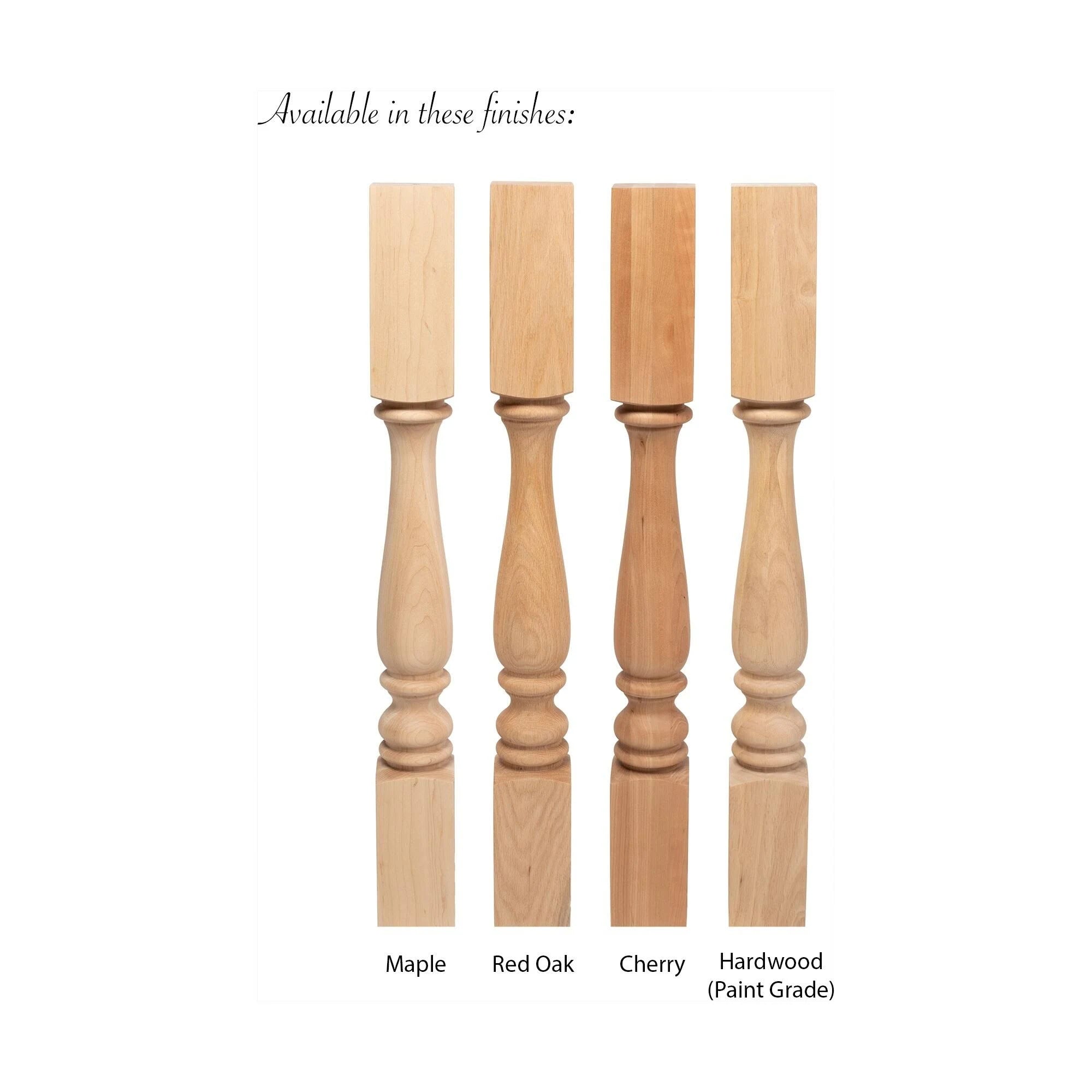 Unfinished Solid Cherry Kitchen Island Leg M670