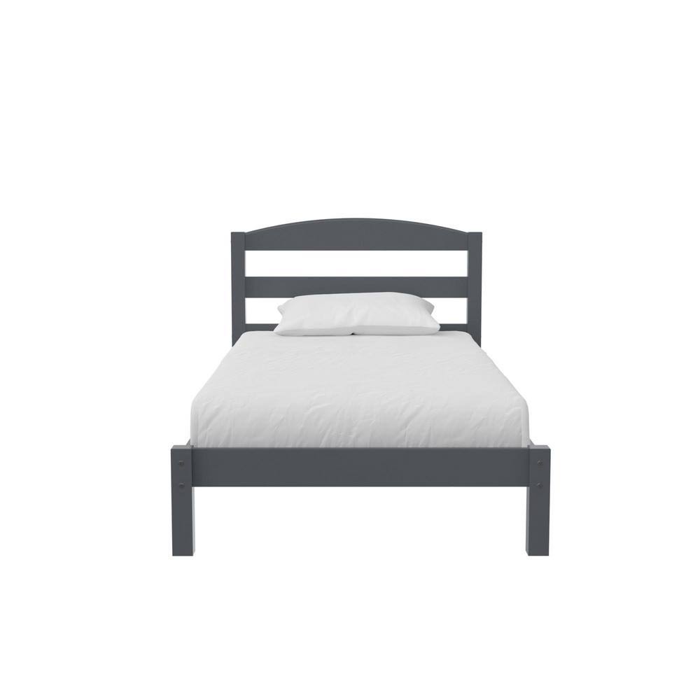 Twin Wood Bed Gray S52487