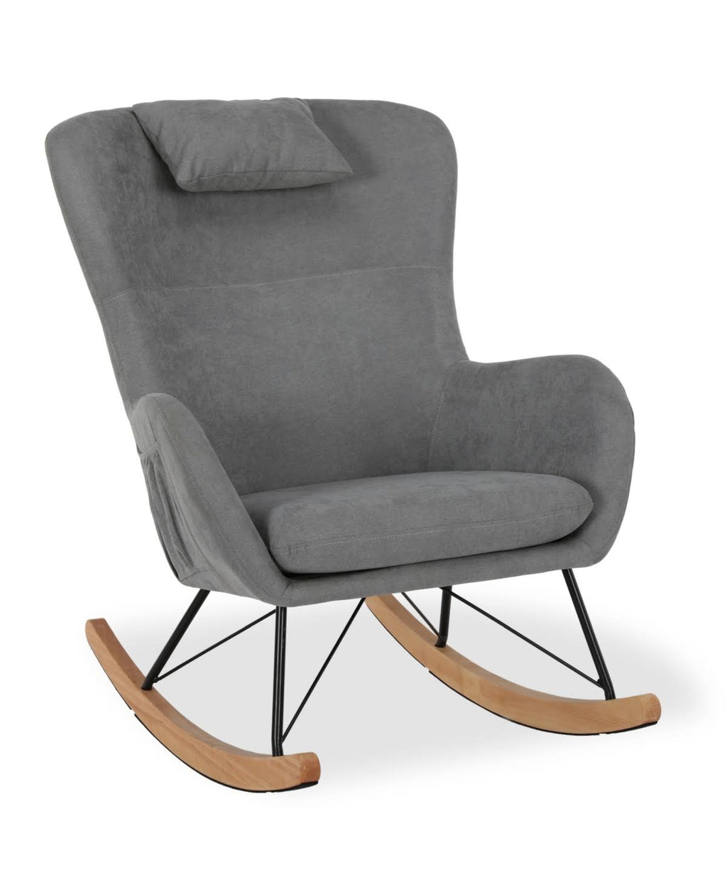 Gray Rocker Chair with Storage Pockets H594