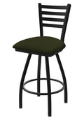 Black Wrinkle Finish Swivel Extra Tall Bar Stool with Canter Pine Seat N543