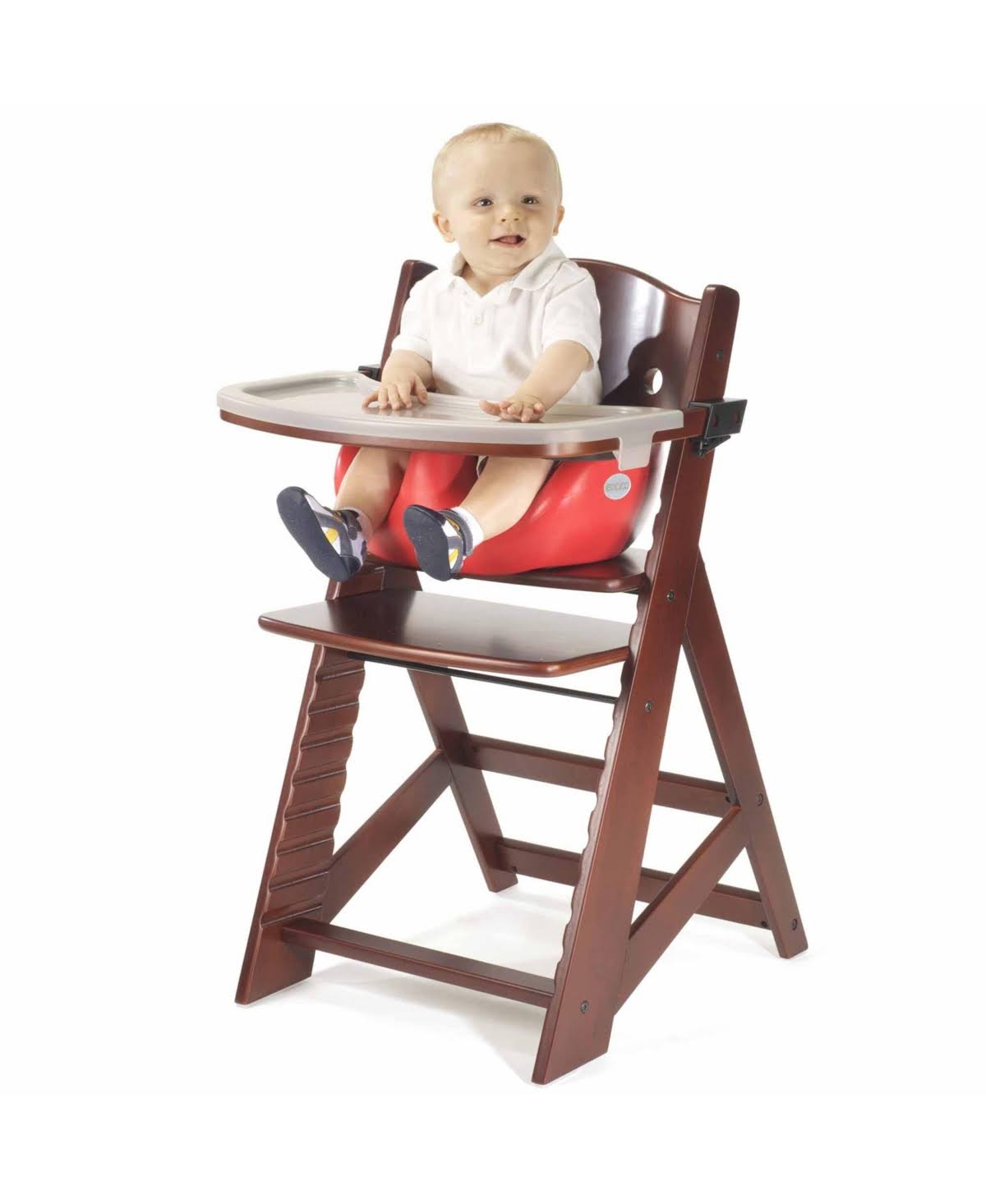 Espresso/Aqua High Chair with Infant Insert and Tray D49771