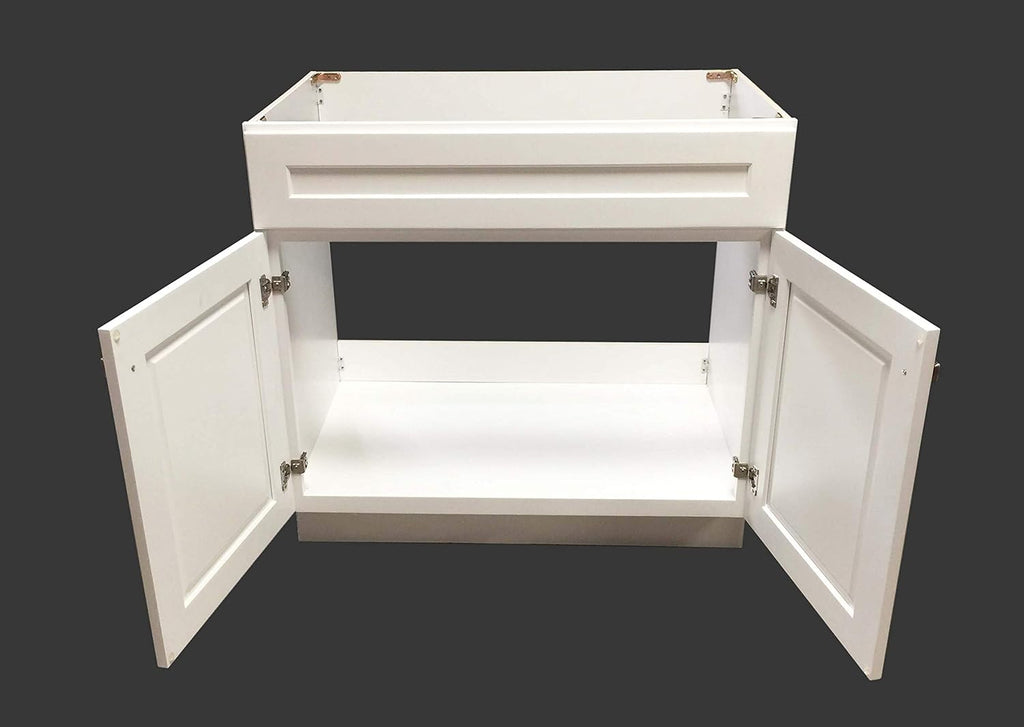 White Shaker Single-Sink Bathroom Vanity Base Cabinet C754086