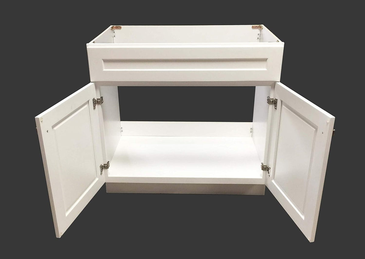 White Shaker Single-Sink Bathroom Vanity Base Cabinet C754086