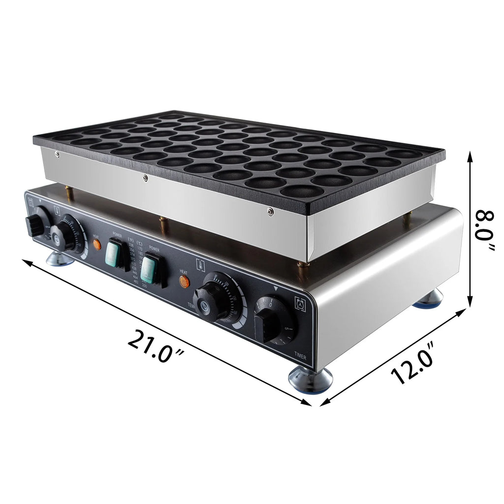 50PCS 1700W Commercial Electric Nonstick Waffle Maker Machine 1.8 Inches 110V Mini Dutch Pancake Baker X1680