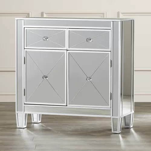 Silver 2-Drawer Accent Cabinet T34046