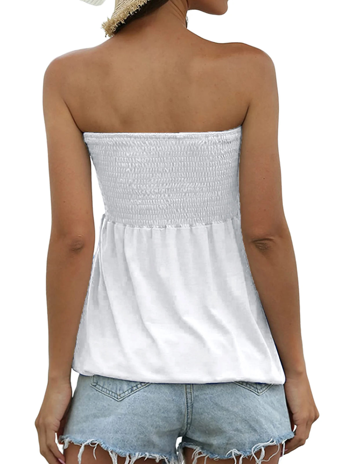 Womens Strapless Bandeau Tank Top E46646