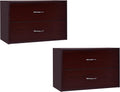 2-Drawer Brown Stackable Storage Cabinet with Handles K700320