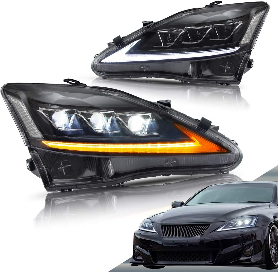 LED Headlights with Sequential Indicator N9901