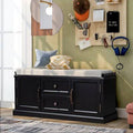 Solid Wood Storage Bench Black G333472