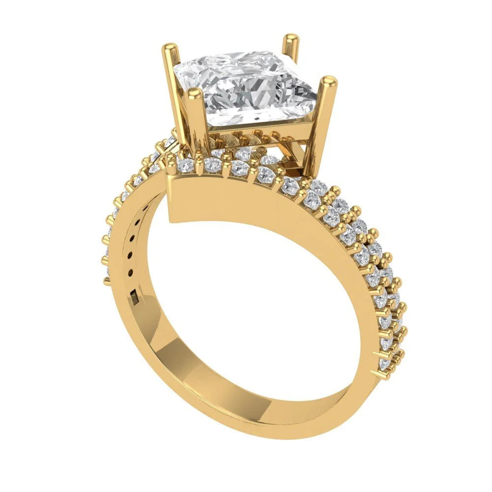 14k Yellow Gold Solitaire Ring with Accents J772745