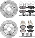 FRONT 282mm + REAR 282mm D/S 5 Lug Rotors + Brake Pads + Clips Z736