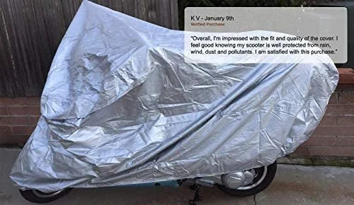 Motorcycle Cover with Reinforced Securing Straps and Storage Bag P8935