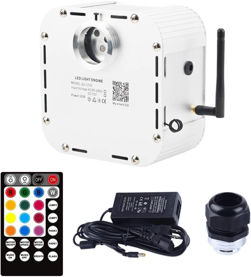 Bluetooth Fiber Optic Light Engine with Remote Control Pack of 2 W924342