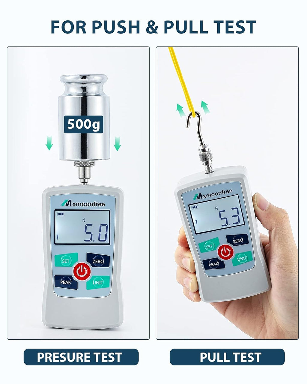 300N Digital Force Gauge Push Pull Gauge Portable Force Meter with Storage Case X749628