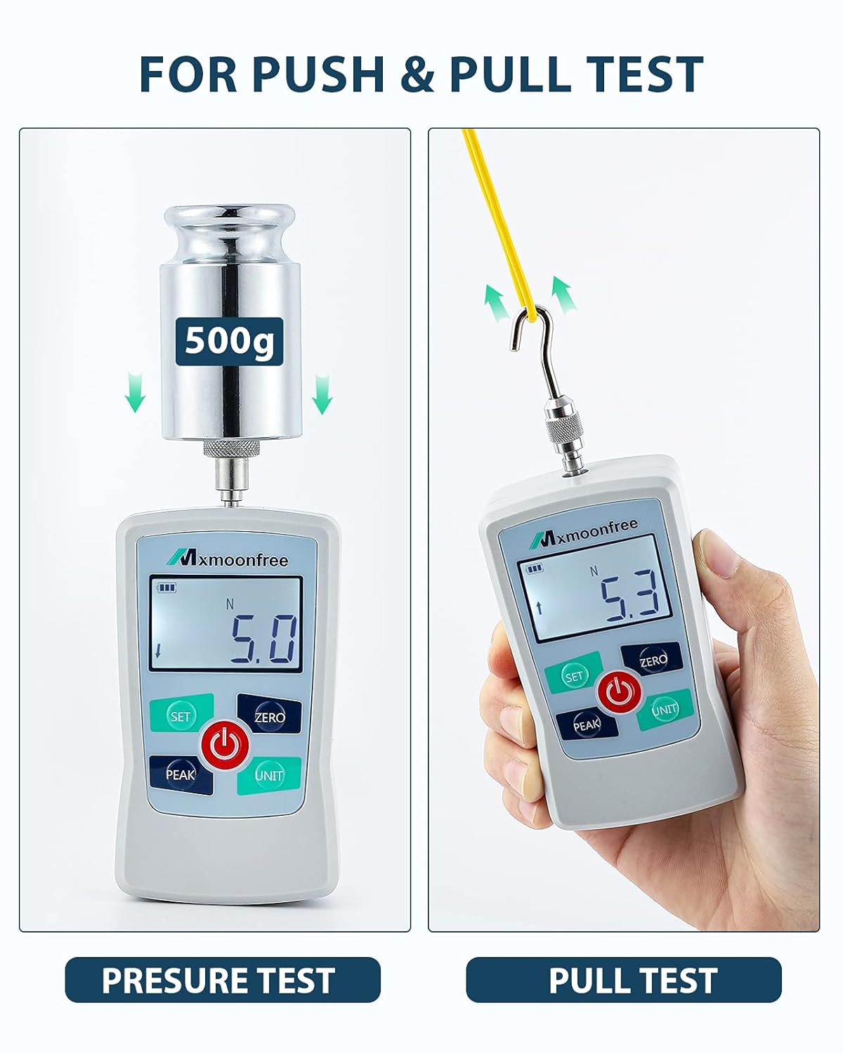 300N Digital Force Gauge Push Pull Gauge Portable Force Meter with Storage Case X749628